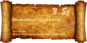 Neuhauser Szabolcs névjegykártya