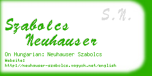 szabolcs neuhauser business card